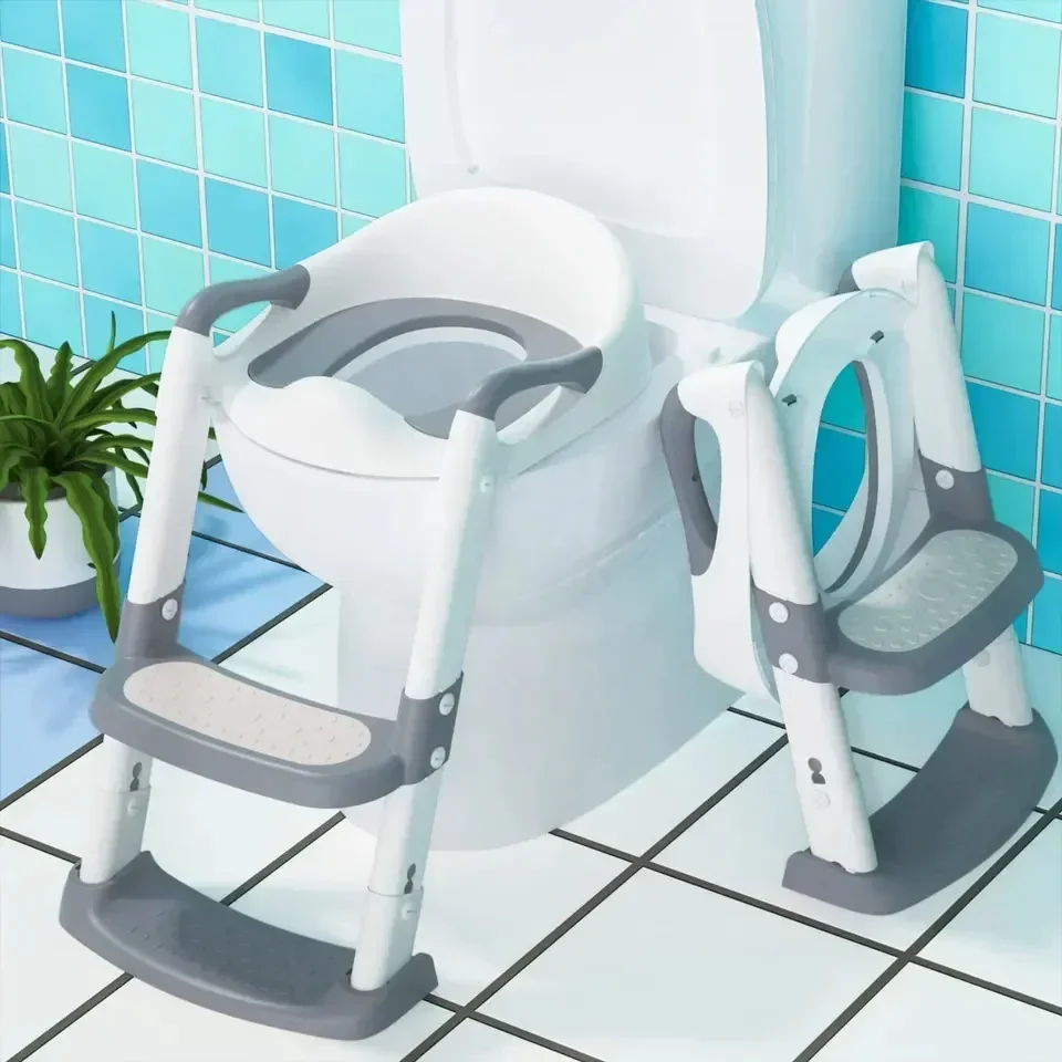 Inodoro de entrenamiento para niños con escalera plegable - imagen 5