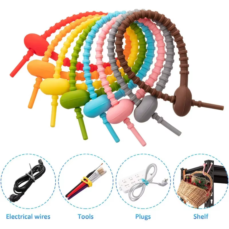 Organizador de silicona reutilizable para cables infantiles - vista frontal
