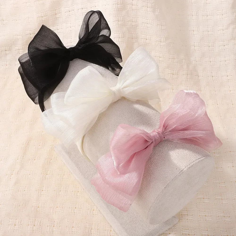Diadema con lazo doble capa para niñas, estilo boutique - imagen 5