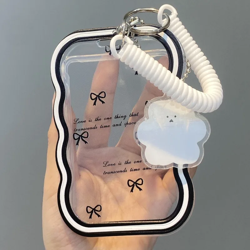 Porta tarjetas transparente de acrílico con funda identificativa