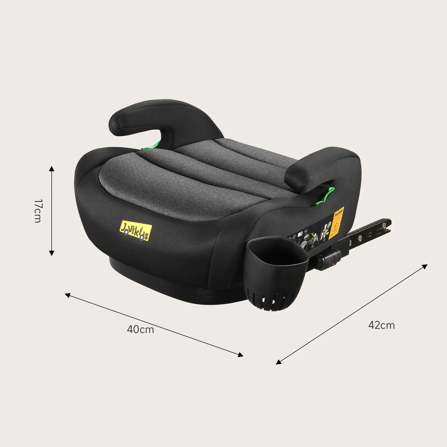 Jovikids asiento elevador portátil para coche con portavasos OHHO - imagen 3