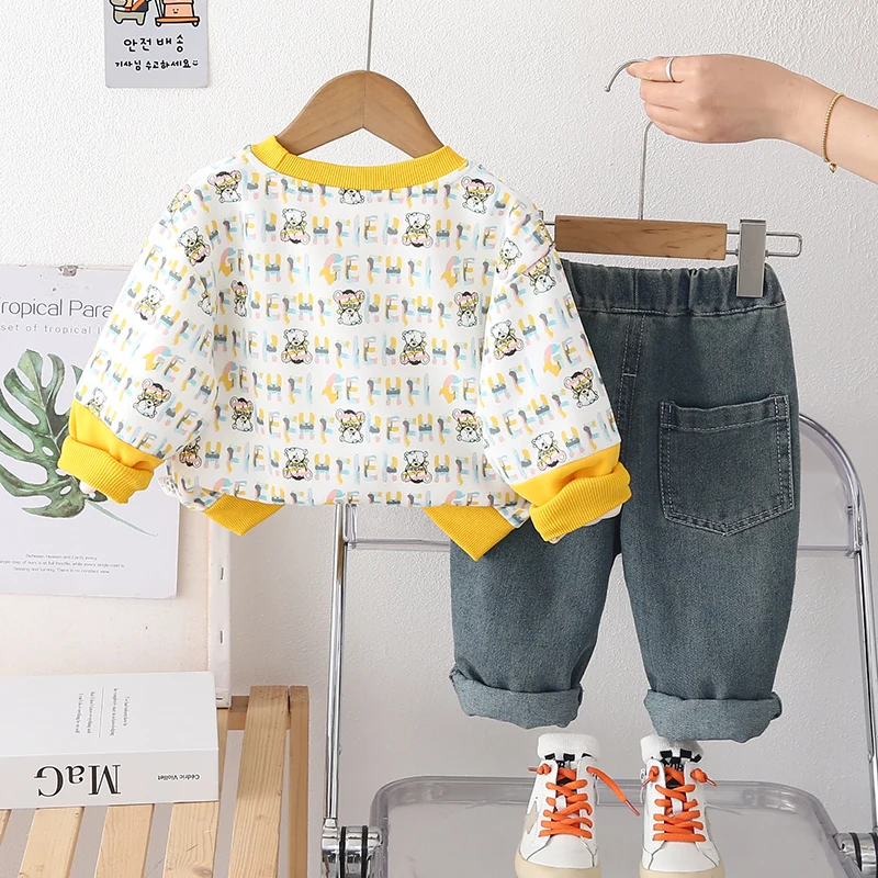 Conjunto de bebé para primavera y otoño con camiseta manga larga - imagen 3