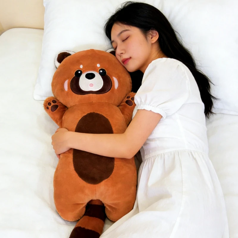 Almohada de peluche mapache rojo realista suave para regalo infantil - imagen 4