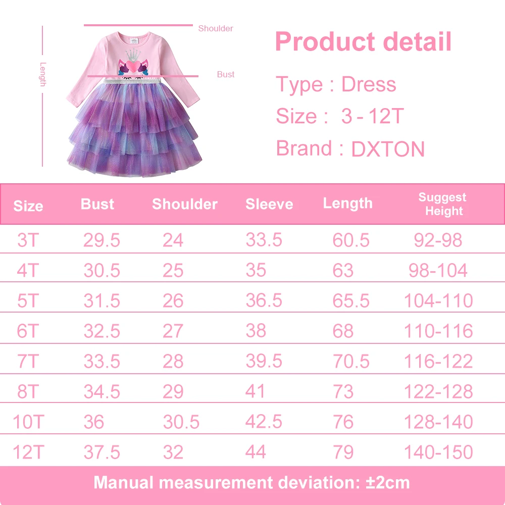 DXTON Vestido Princesa de Tul Degradado con Corona - imagen 5