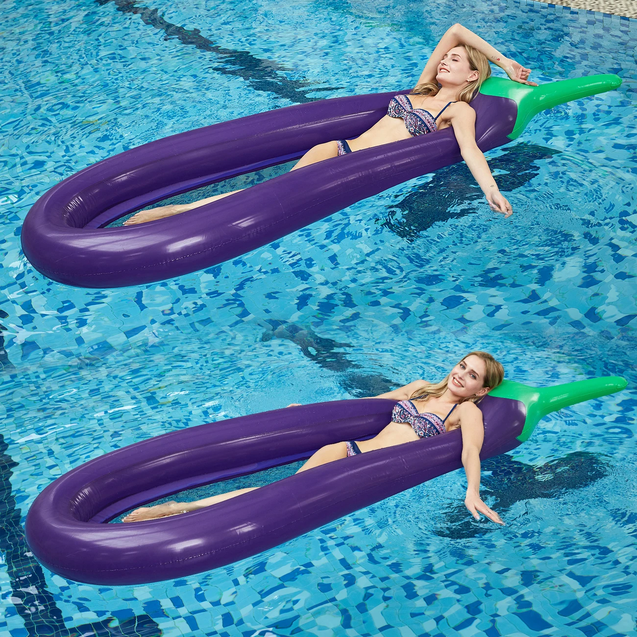 Flotador de piscina con forma de berenjena inflable para adultos - imagen 3