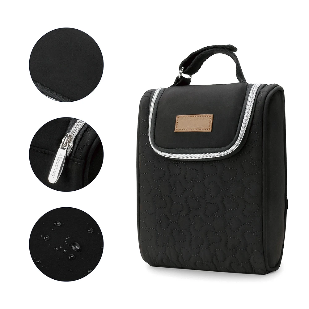 Bolsa de pañales expandible portátil negra para viaje - imagen 4