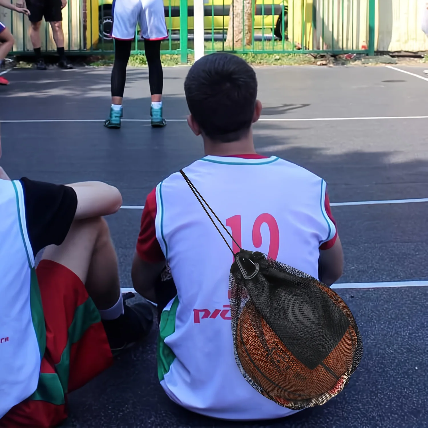 Bolsa de malla para baloncesto plegable con cordón