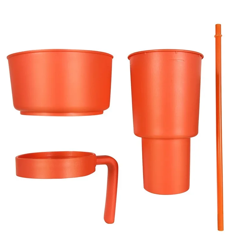 Vaso con pajita antigoteo infantil de palomitas, asa - imagen 3