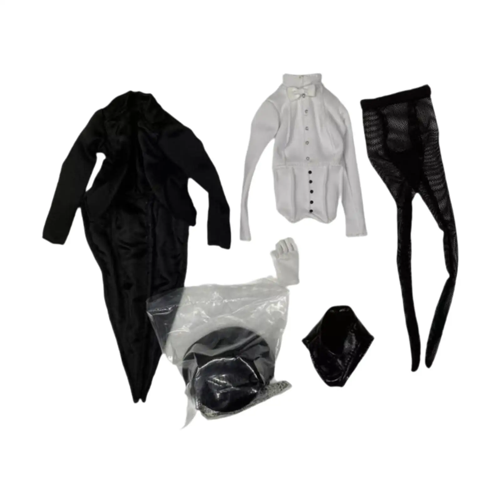 Traje de esmoquin para muñeco con camisa y pajarita infantil - imagen 2