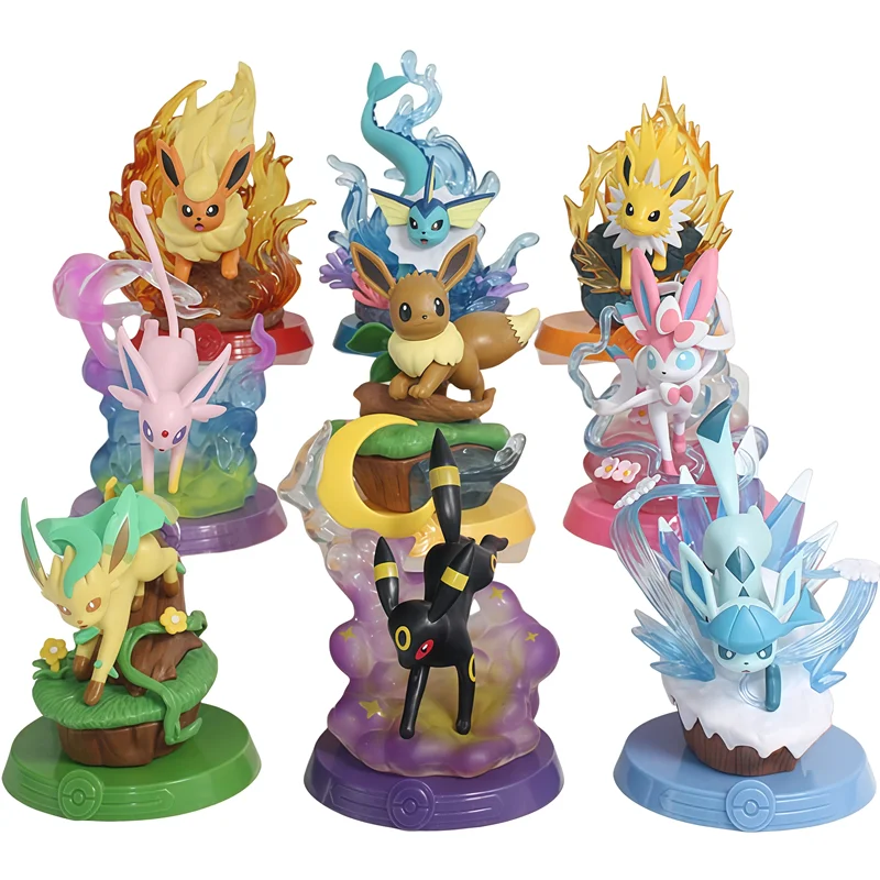Figura de Pokémon Eeveelution con diseño de Glaceon y Sylveon - imagen 2