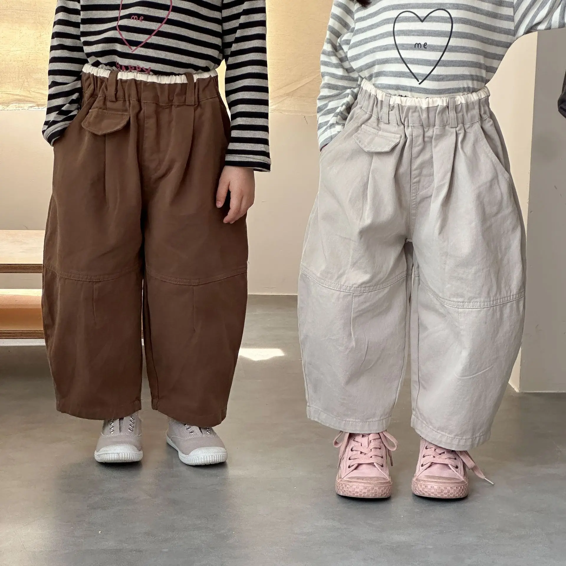 Pantalones casuales de algodón niños – Otoño, bolsillos y pierna ancha - imagen 2