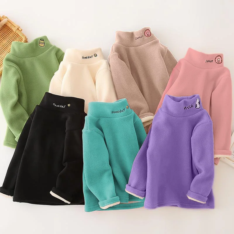 Jersey de cuello alto lana gruesa para niñas, invierno - imagen 4