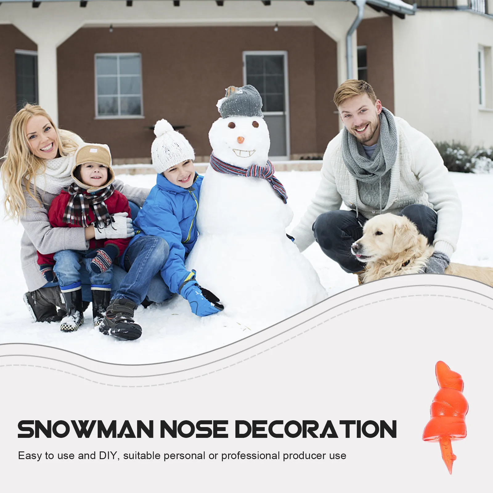 Narices plásticas para muñeco de nieve en manualidades navideñas