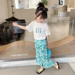 Conjunto de verano para niña con camiseta y pantalón informal finos