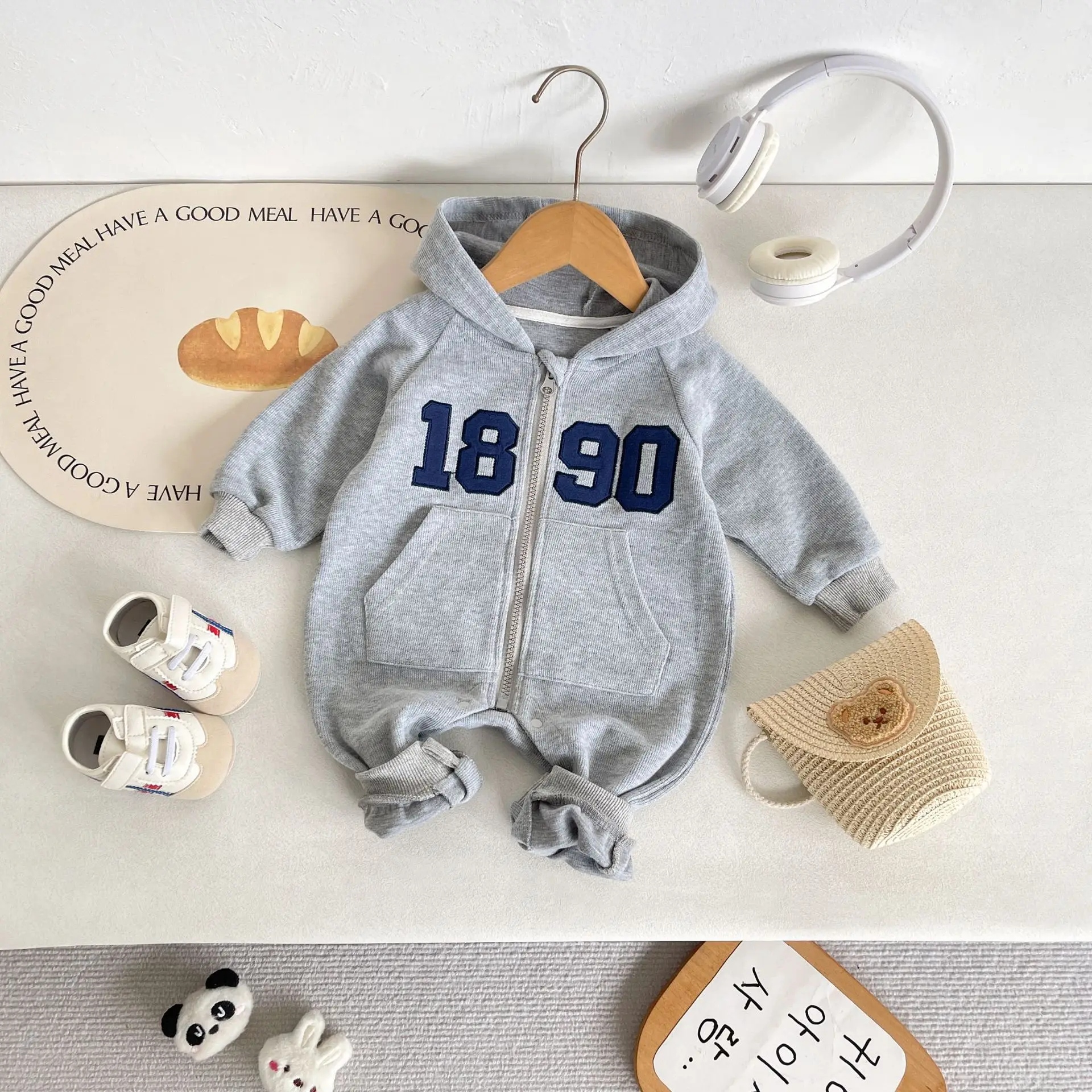 Mono terciopelo invierno para bebé – Chaqueta acolchada cálida - imagen 2