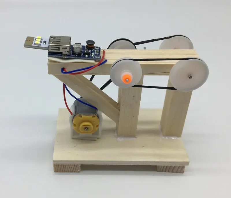 Dínamo manual de madera para montar: juguete educativo