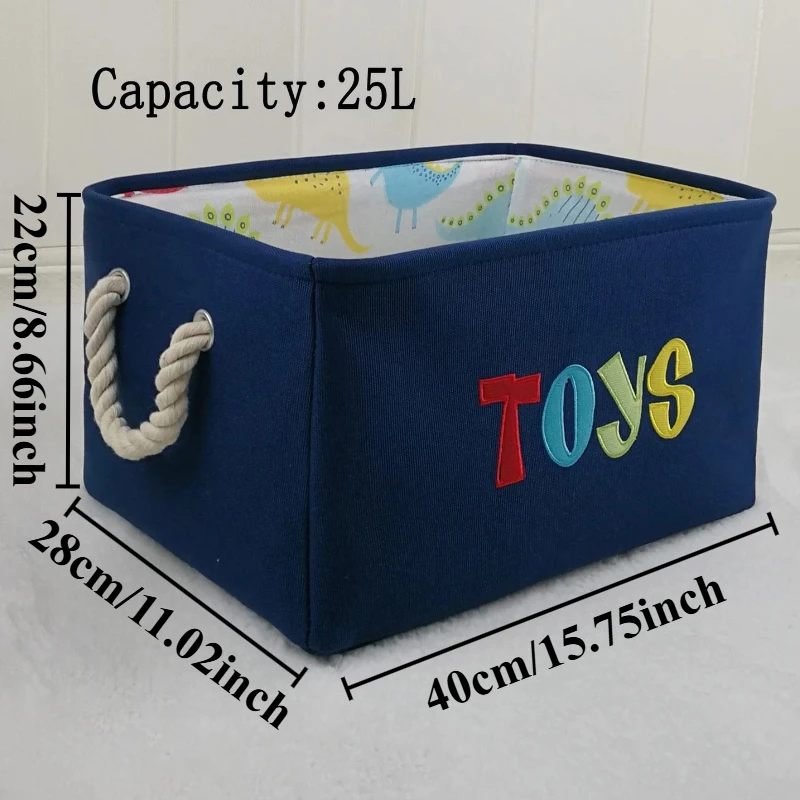 Canasta de lona plegable para organizar cuarto infantil - imagen 4