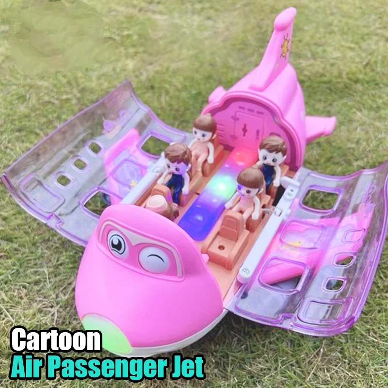 Avión eléctrico con luces LED y música para niños