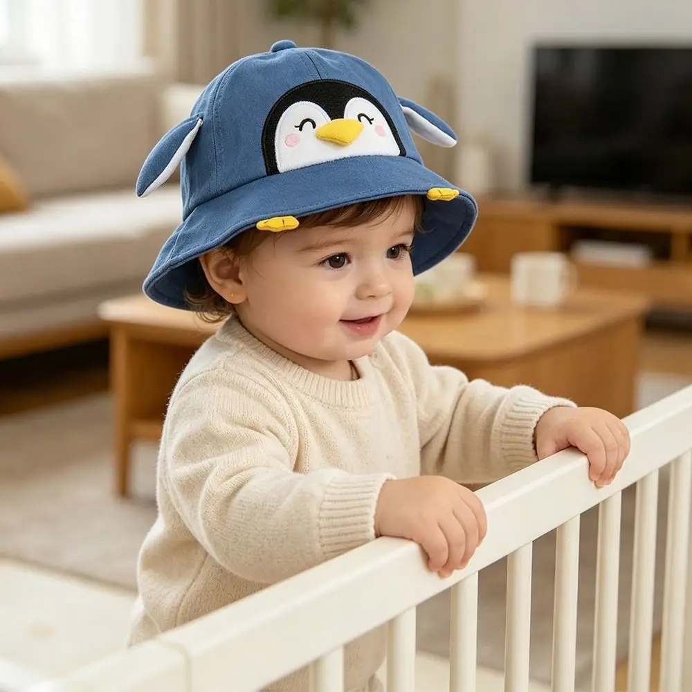Sombrero de pescador infantil pingüino transpirable con UV playa - imagen 5