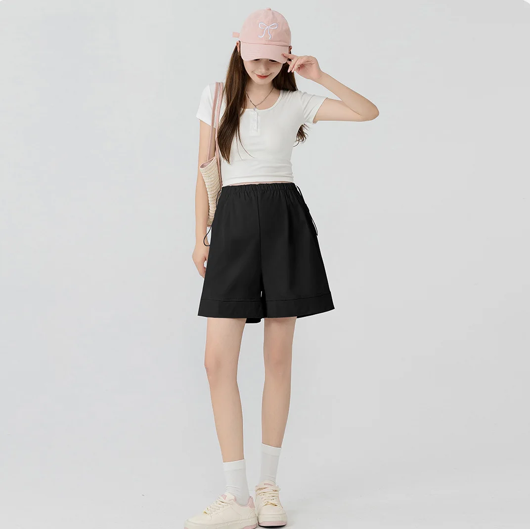 Pantalones cortos premamá sueltos finos verano pierna ancha - imagen 3