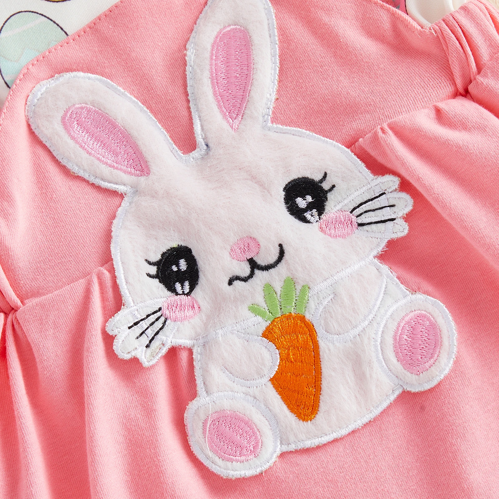 Conjunto de bebé niña vestido pelele con diadema lazo para Pascua - imagen 2