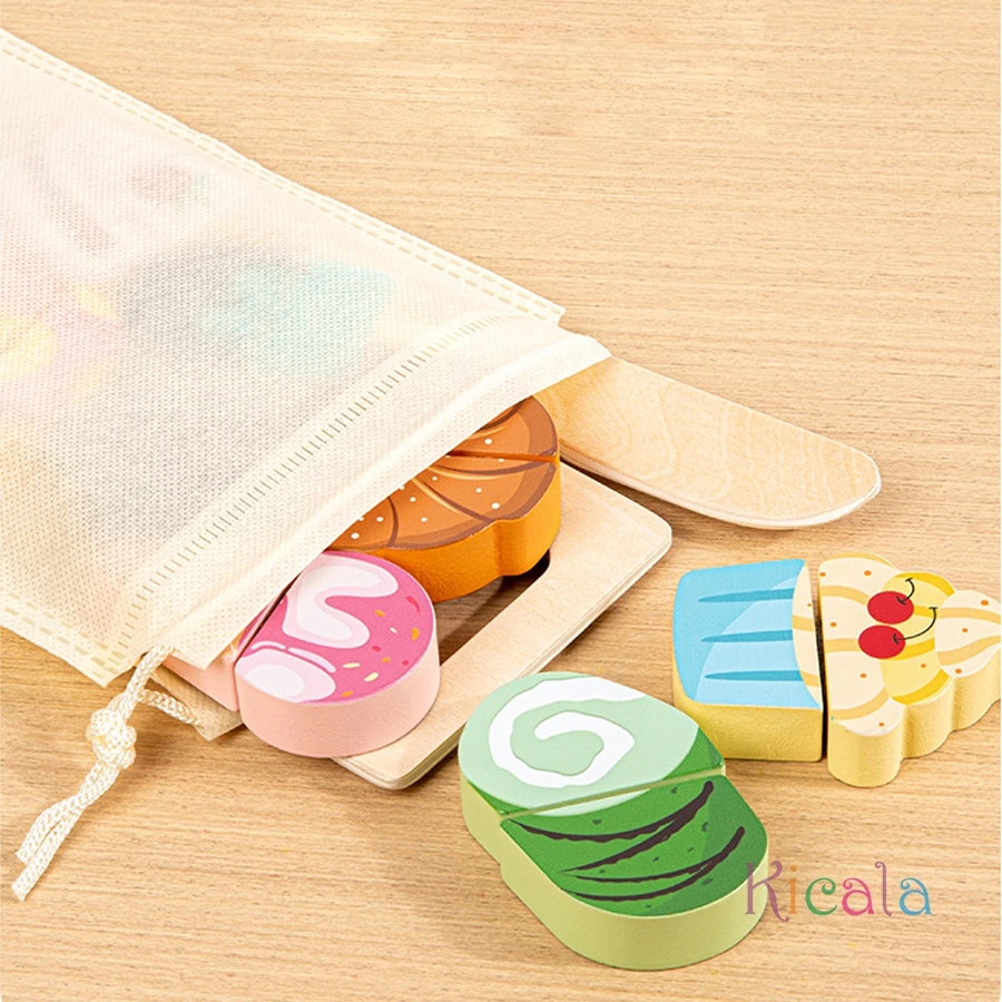 Juguete de cocina de madera Montessori con velcro para frutas - imagen 2
