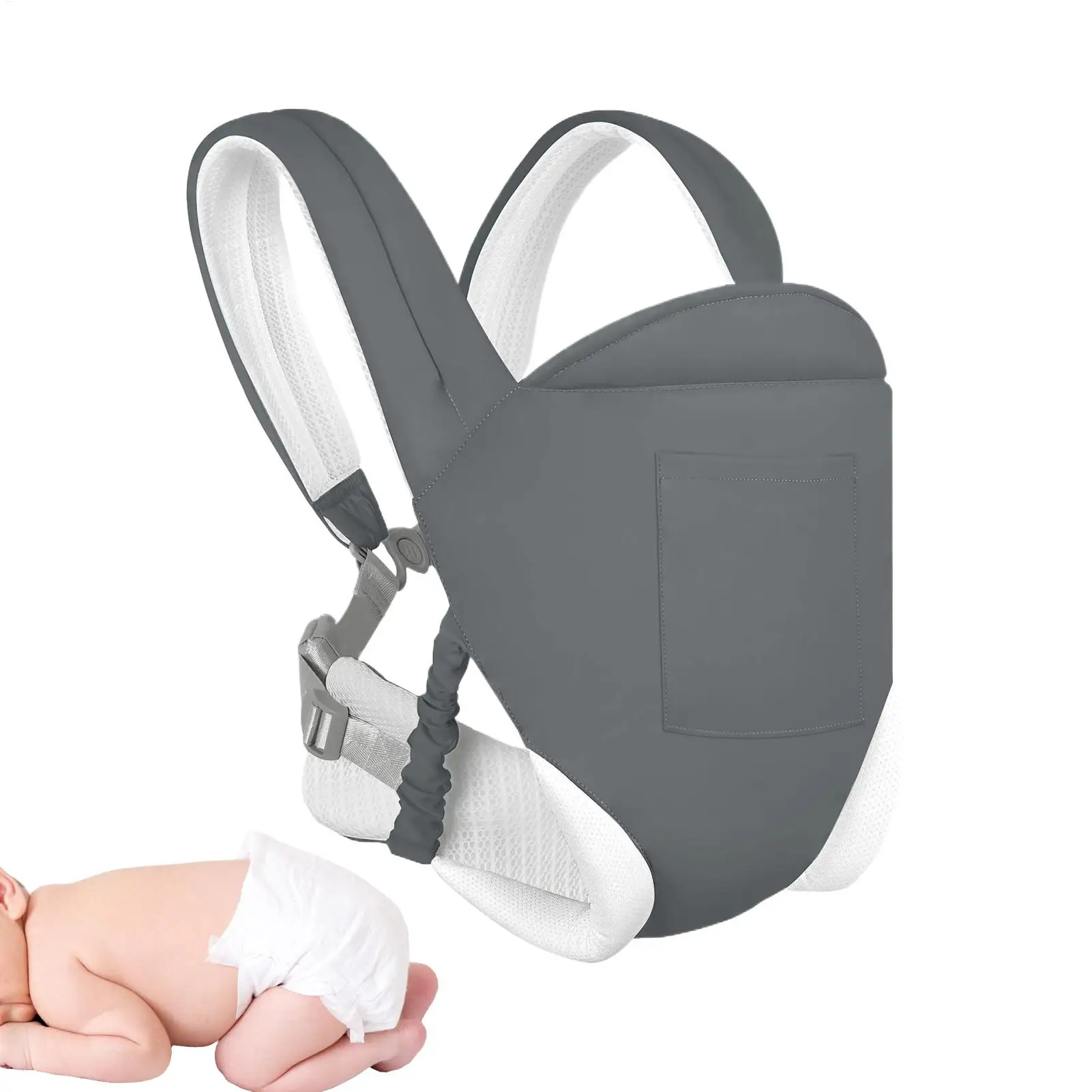 Portabebés ergonómico convertible con soporte frontal ajustable - imagen 3