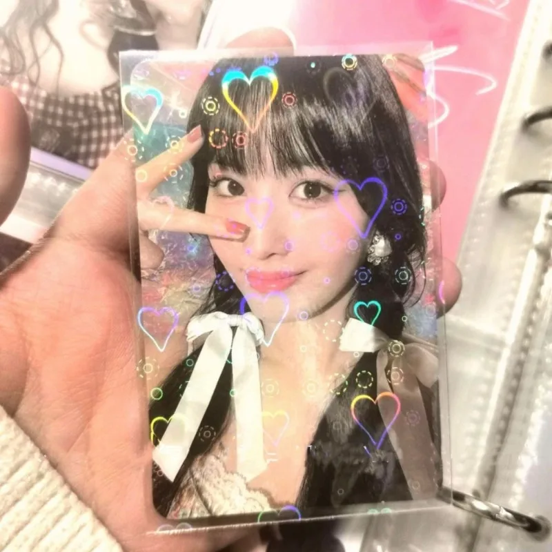 Funda Holo 65x90mm láser mate corazón para tarjetas Kpop