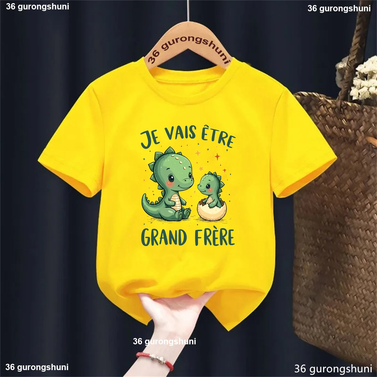 Camiseta de dinosaurio francés para hermano mayor, mensaje divertido - imagen 5