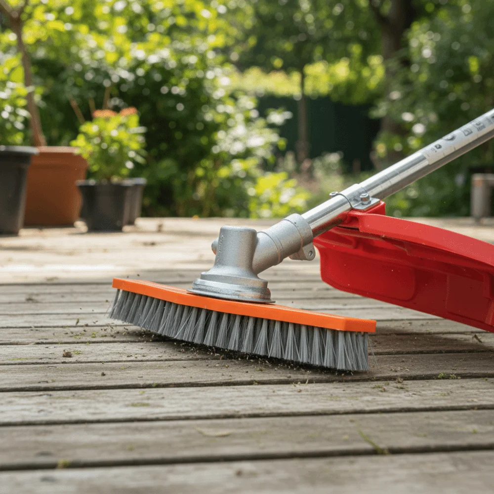 Cepillo de limpieza resistente para jardín con mango ajustable