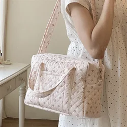 Bolso pañalera floral rosa bandolera ligera para mamá