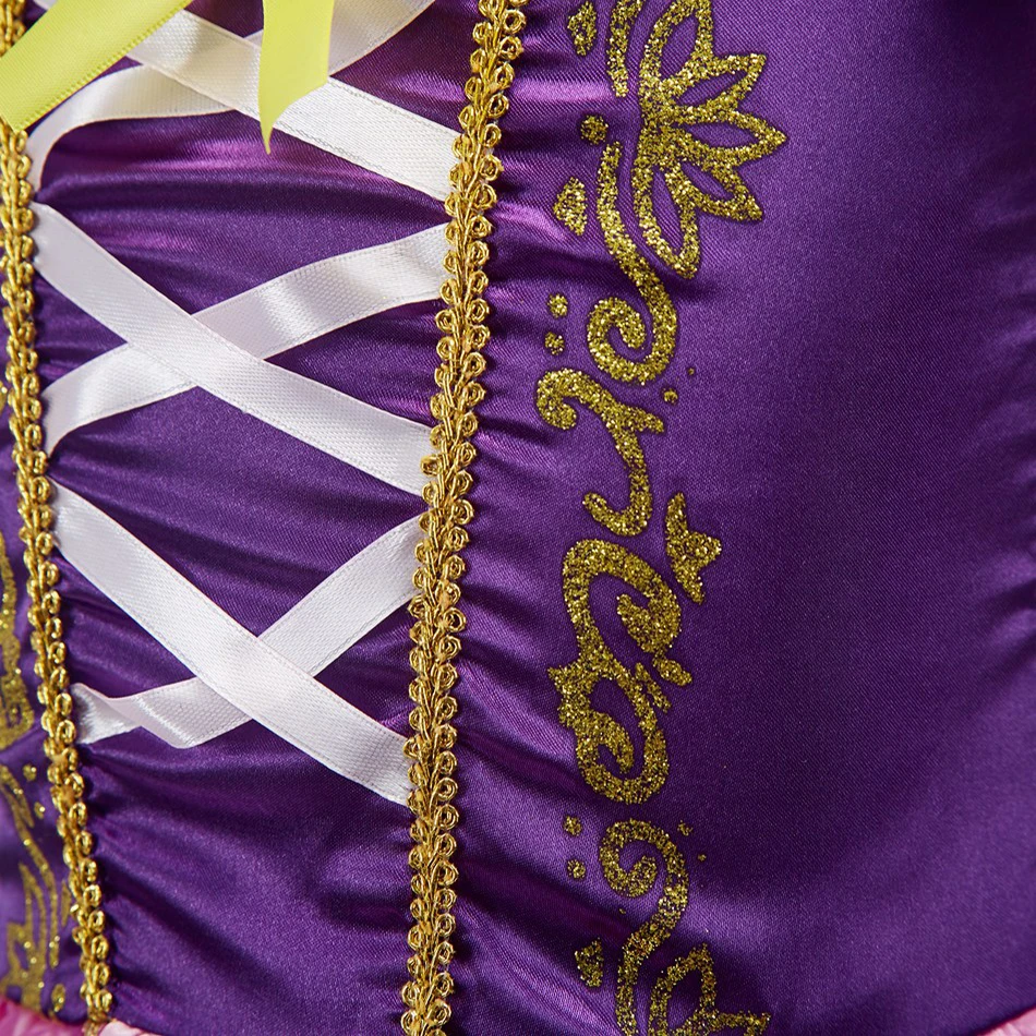 Vestido de princesa Rapunzel para niñas – Disfraz azul verde infantil - imagen 2