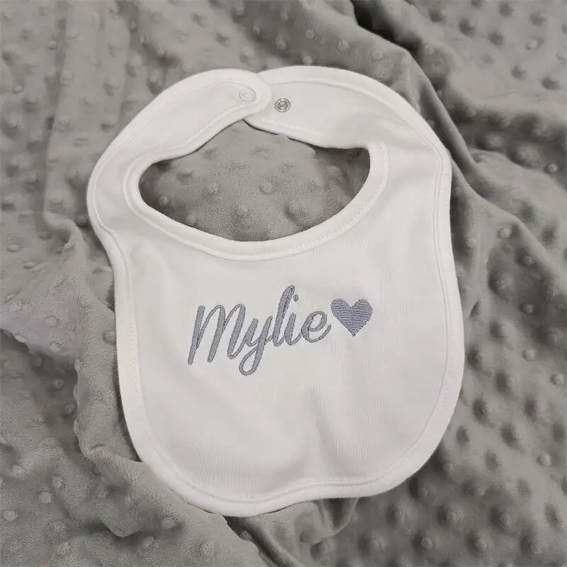 Babero personalizado con nombre en algodón - Regalo para bebé