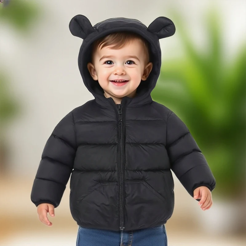 Chaqueta de plumón con capucha y cremallera para niños, niñas - imagen 5