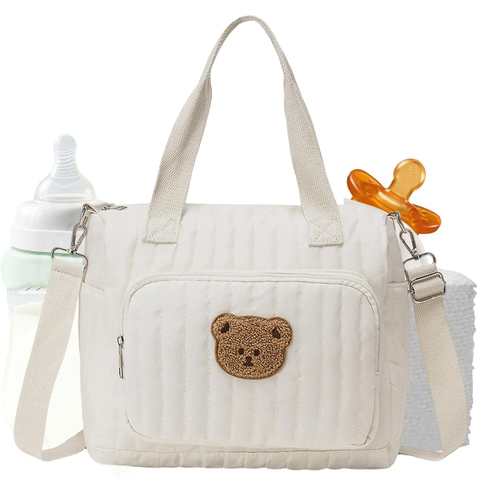 Bolsa de pañales con diseño oso y correa ajustable - imagen 2