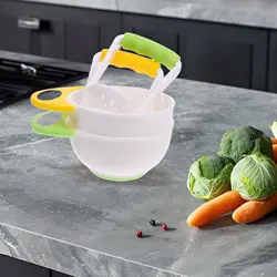 Tazones para triturar alimentos de bebé con mango fácil agarre
