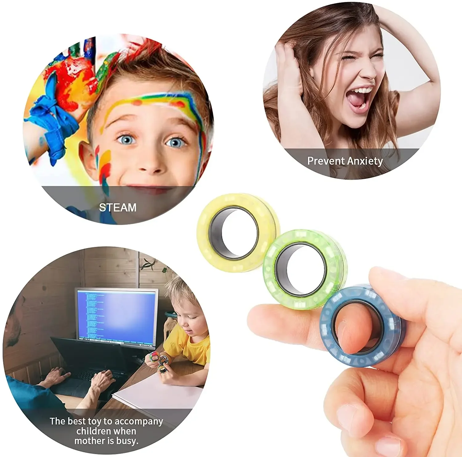 Anillos magnéticos giratorios para aliviar el estrés y la ansiedad - imagen 5