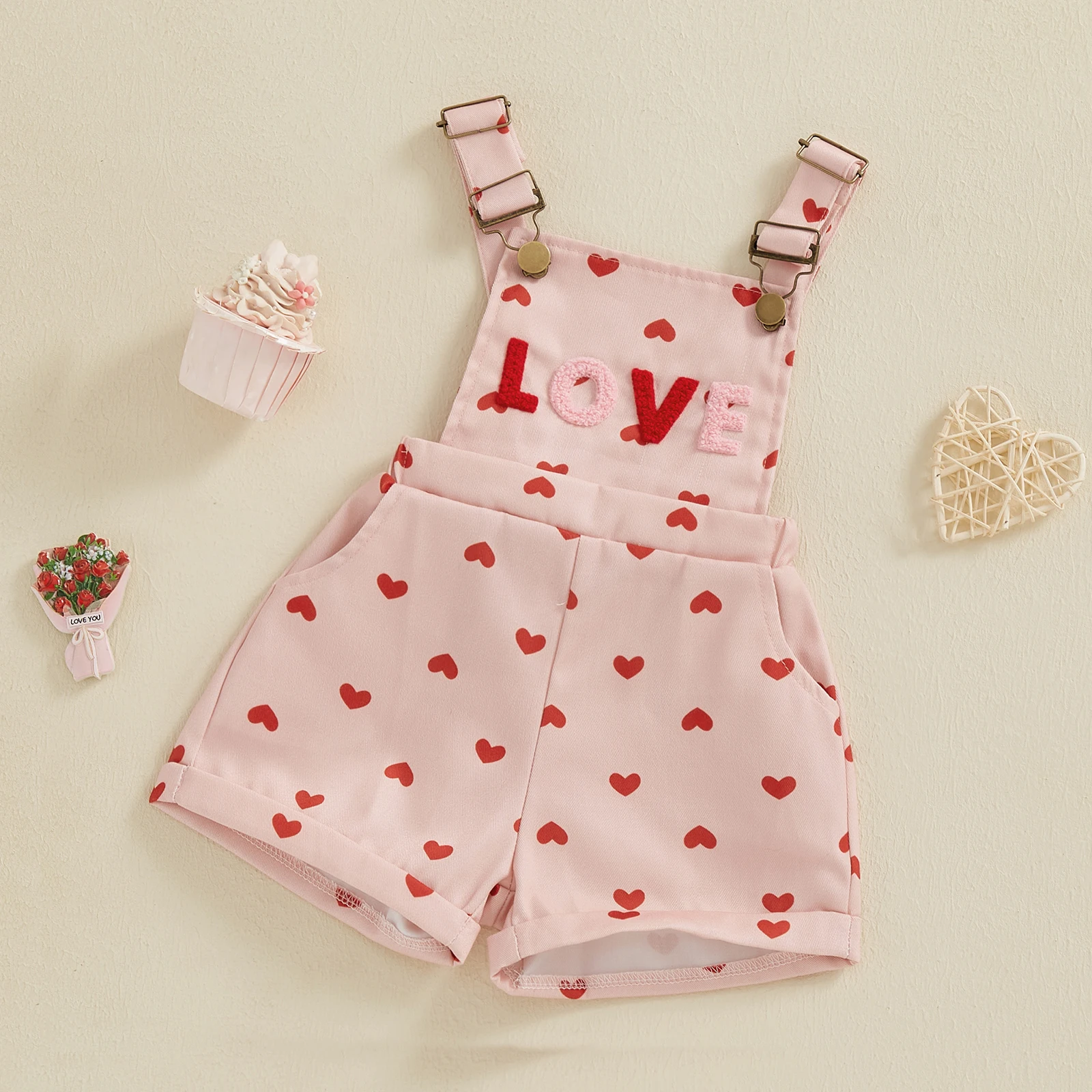 BeQeuewll pelele de tirantes para niña con corazón de princesa - imagen 2