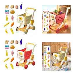 Carrito de la compra interactivo con comida de juguete para niños