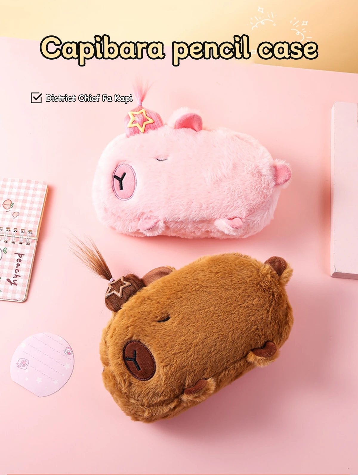 Estuche de lápices con diseño de capibara adorable