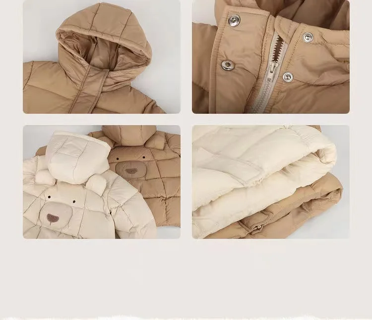 Parka infantil acolchada para mantenerse abrigado
