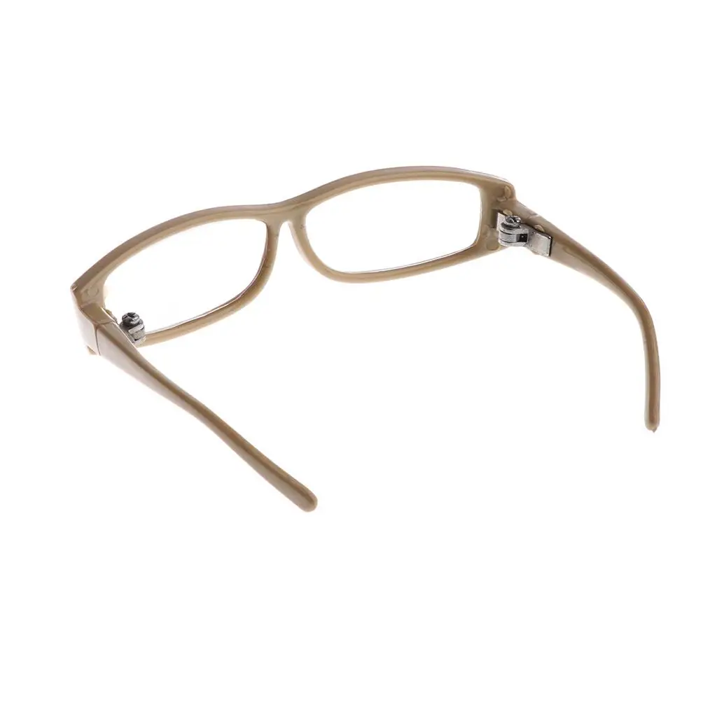 Gafas de muñeca con montura cuadrada beige para juego y colección - imagen 2