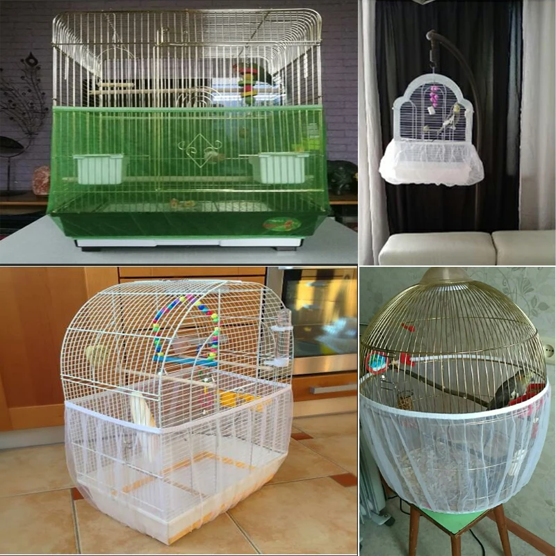 Protector semillas malla nailon para jaula pájaros fácil limpieza - imagen 5