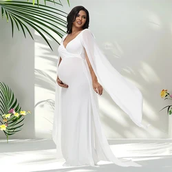 Vestido premamá largo con chal y mangas flotantes para fotos