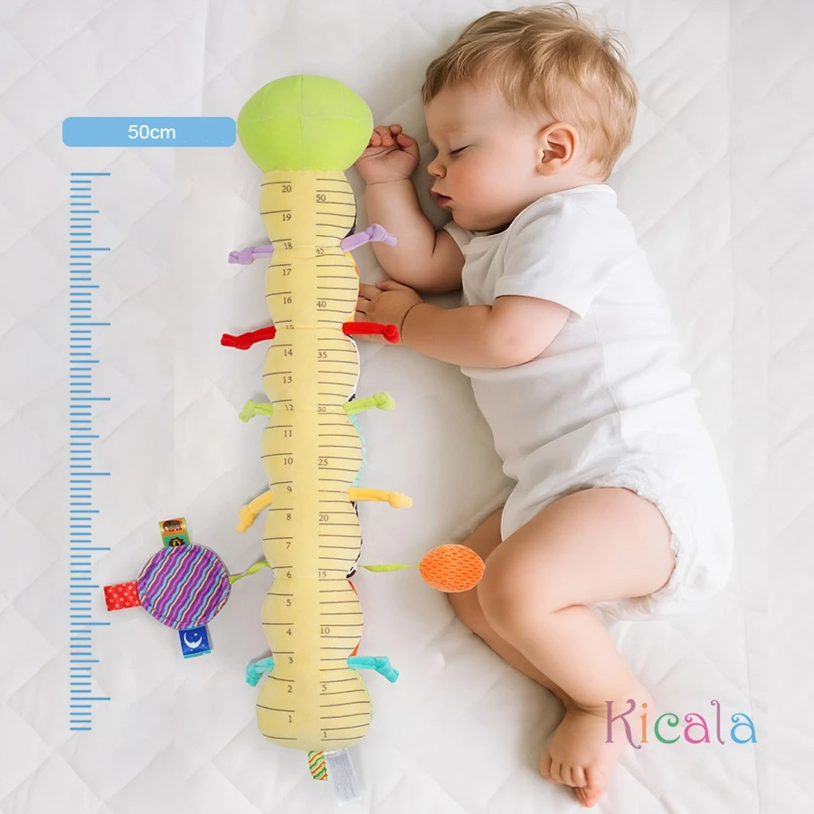 Peluche oruga musical sensorial con sonajeros y arrugas bebé - imagen 3