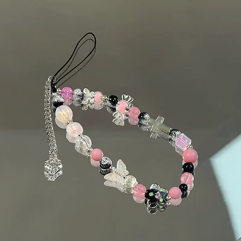 Cadena de teléfono con cordón y dije de mariposa cruzada - imagen 2