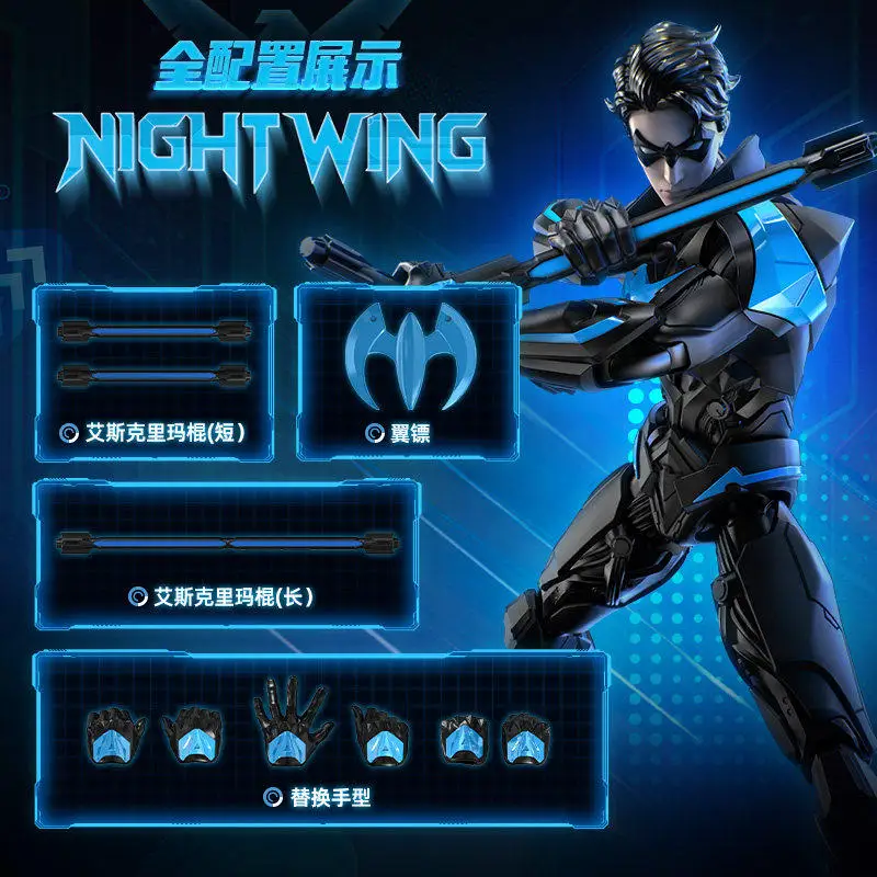 Figura de acción BLOKEES Nightwing DC Comics, diseño original - imagen 4