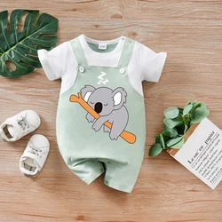 Ropa de bebé recién nacido: mono de verano koala verde, pijama