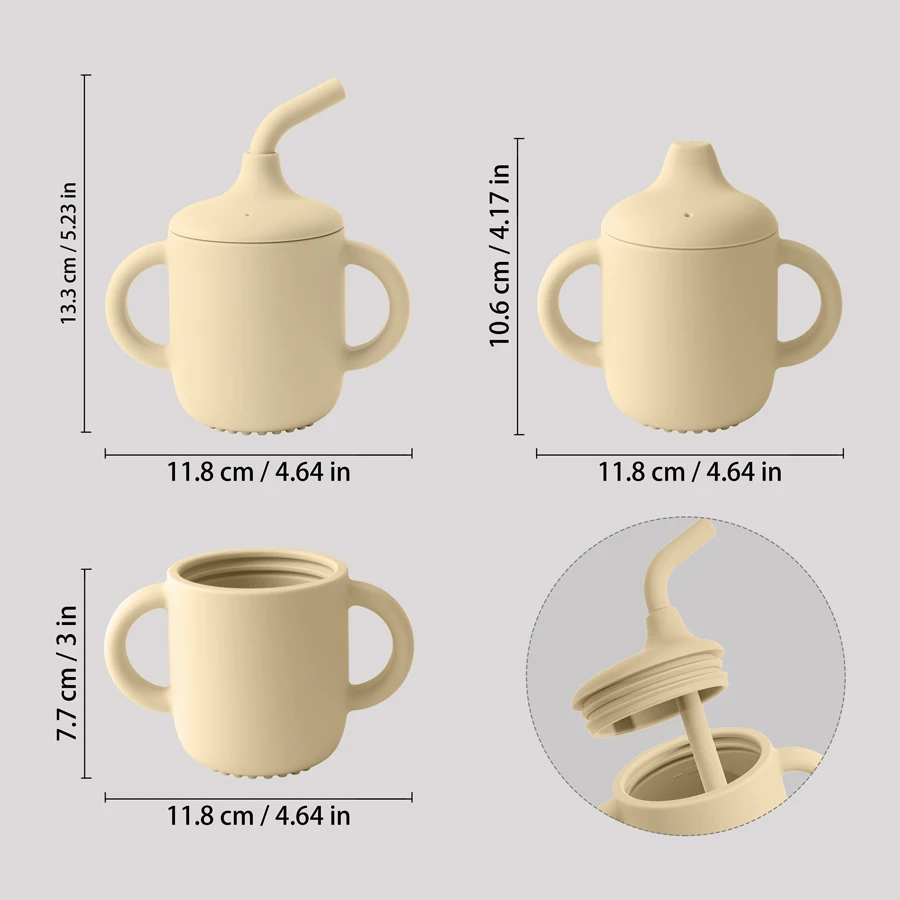 Taza con pajita de silicona sin BPA para niños a prueba de fugas