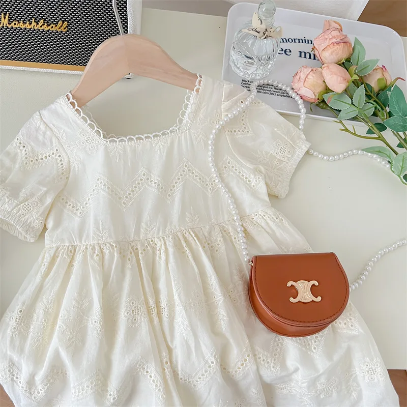 Vestido de manga globo hueca para niñas – Verano informal - imagen 2